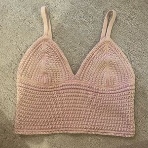 LA Hearts (PacSun) Pink Knit Croptop, Size Medium